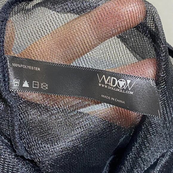 Widow Womens Sheer Mesh Midi Skirt Size M Goth Grunge Vampy Witchy Shadow Kiss - Picture 6 of 10